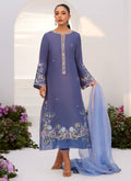 Farah Talib Aziz | Zaza Luxe Pret 24 | ALO BLUE EMBROIDERED SHIRT AND DUPATTA - Pakistani Clothes for women, in United Kingdom and United States