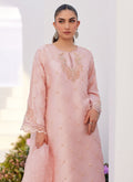 Farah Talib Aziz | Zaza Luxe Pret 24 | BEBE BLUSH PINK EMBELLISHED RAW SILK KURTA SHIRT AND DUPATTA - Pakistani Clothes for women, in United Kingdom and United States