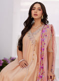 Farah Talib Aziz | Zaza Luxe Pret 24 | LISETTE FAWN EMBELLISHED RAW SILK ANGARKHA AND DUPATTA - Pakistani Clothes for women, in United Kingdom and United States