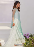 Farah Talib Aziz | Zaza Luxe Pret 24 | SOLENE AQUA OMBRE EMBELLISHED COLUMN SHIRT WITH EMBROIDERED KALIDAAR SLIP - Pakistani Clothes for women, in United Kingdom and United States