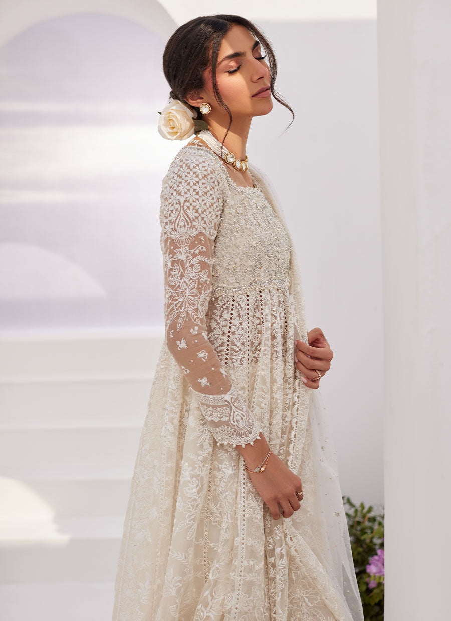 Farah Talib Aziz | Zaza Luxe Pret 24 | MAELLE IVORY EMBROIDERED AND EMBELLISHED KALIDAAR - Pakistani Clothes for women, in United Kingdom and United States