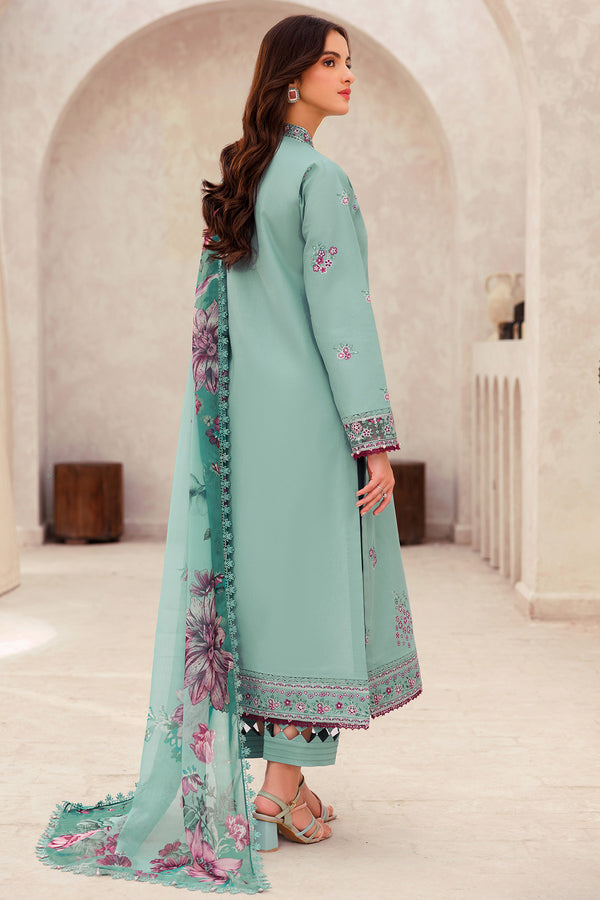 Farasha | Bahaar Embroidered Lawn | Cyan Whisper