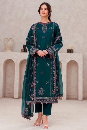 Farasha | Bahaar Embroidered Lawn | Jade Bliss