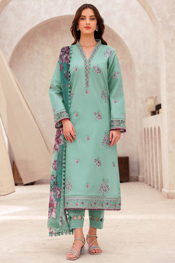 Farasha | Bahaar Embroidered Lawn | Cyan Whisper