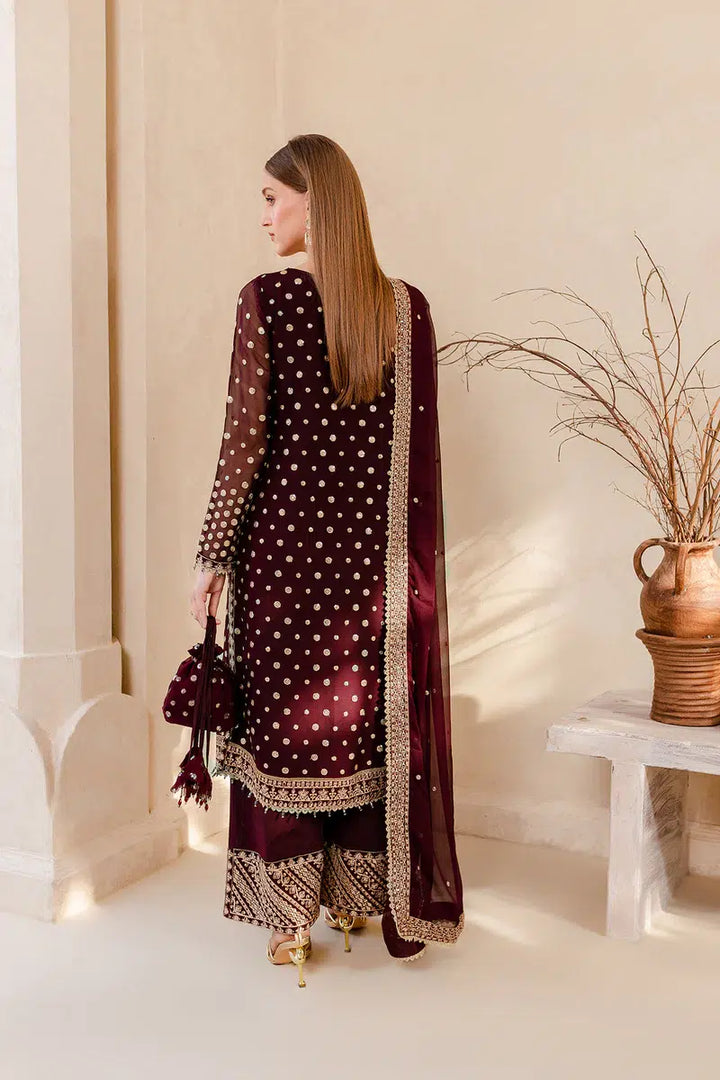 Farasha | Ritzier Festive Formals | Mulberry Glaze - Hoorain Designer Wear - Pakistani Ladies Branded Stitched Clothes in United Kingdom, United states, CA and Australia