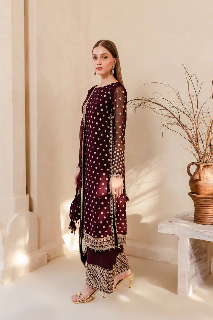 Farasha | Ritzier Festive Formals | Mulberry Glaze - Hoorain Designer Wear - Pakistani Ladies Branded Stitched Clothes in United Kingdom, United states, CA and Australia