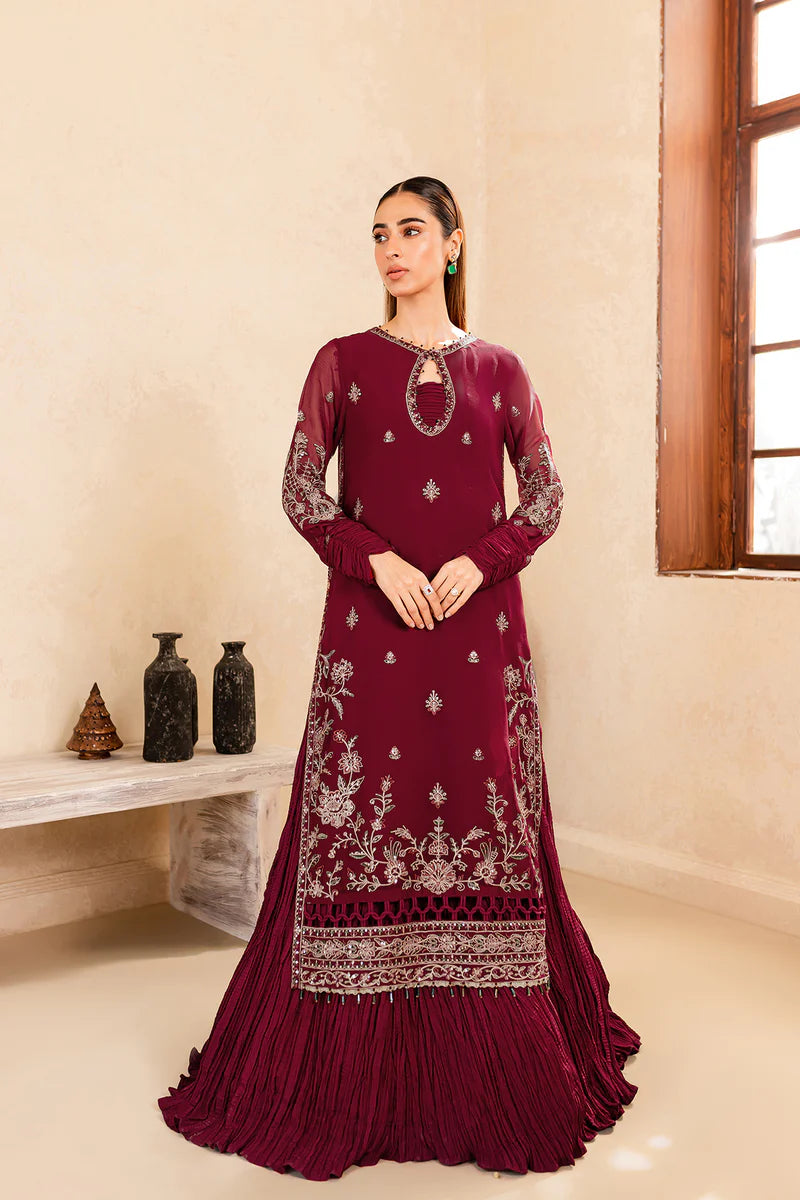 Farasha | Ritizer Festive Formals | Majestic Rouge - Pakistani Clothes for women, in United Kingdom and United States