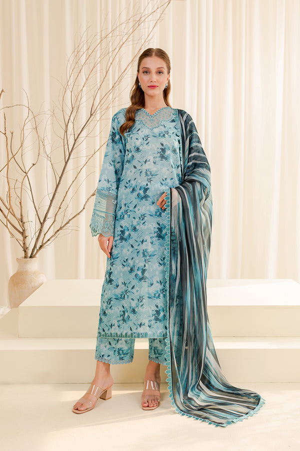 Farasha | Printed Essentials | AQUA BERYL - Pakistani Clothes for women, in United Kingdom and United States