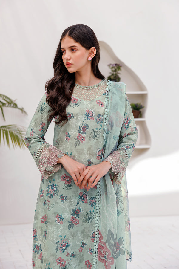 Farasha | Printed Essentials | MINT BREEZE - Pakistani Clothes for women, in United Kingdom and United States