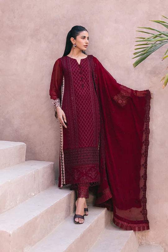 Azure | Embroidered Ensembles 3 Pcs | Fire Lily - Hoorain Designer Wear - Pakistani Ladies Branded Stitched Clothes in United Kingdom, United states, CA and Australia