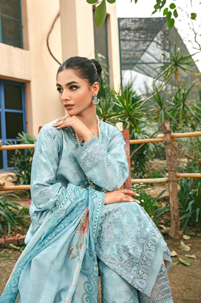 Florent | Luxury Lawn 24 | FFL-8B - Hoorain Designer Wear - Pakistani Ladies Branded Stitched Clothes in United Kingdom, United states, CA and Australia