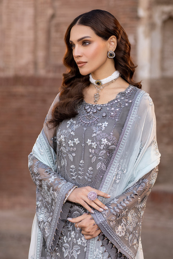 Flossie | Safeera Formals vol 13 | STORMY GREY (A) - Pakistani Clothes for women, in United Kingdom and United States