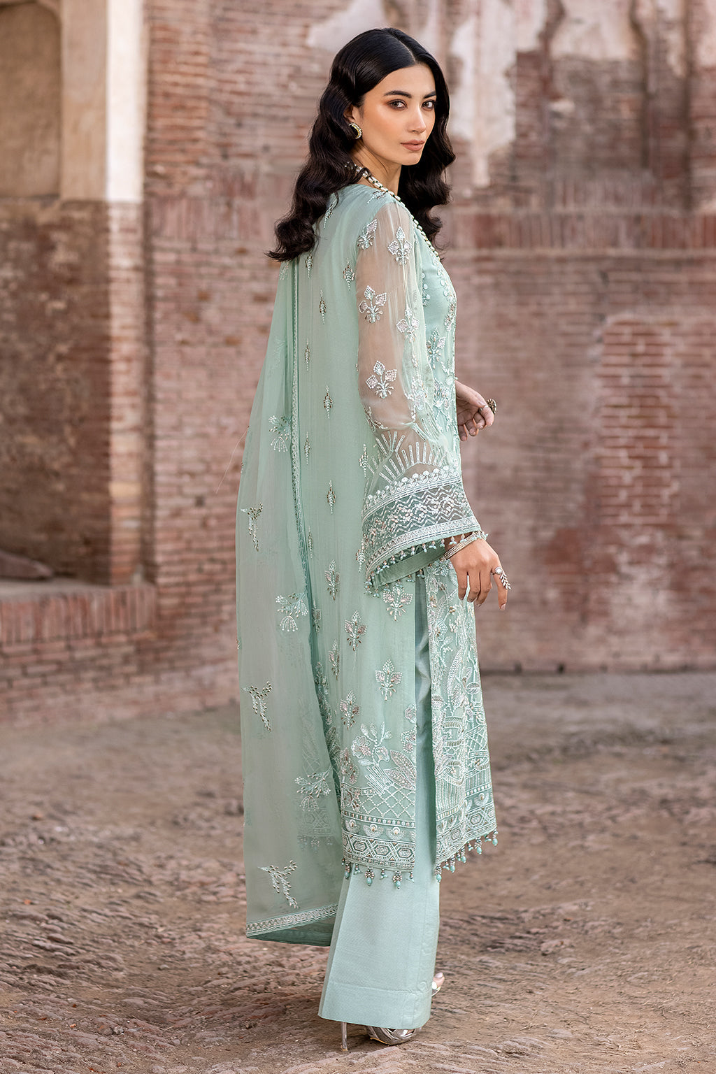 Flossie | Safeera Formals vol 13 | SNOW PEA (A) - Pakistani Clothes for women, in United Kingdom and United States