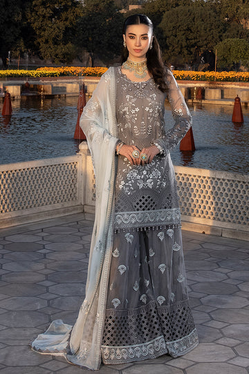 Flossie | Safeera Formals vol 13 | STORMY GREY (B) - Pakistani Clothes for women, in United Kingdom and United States