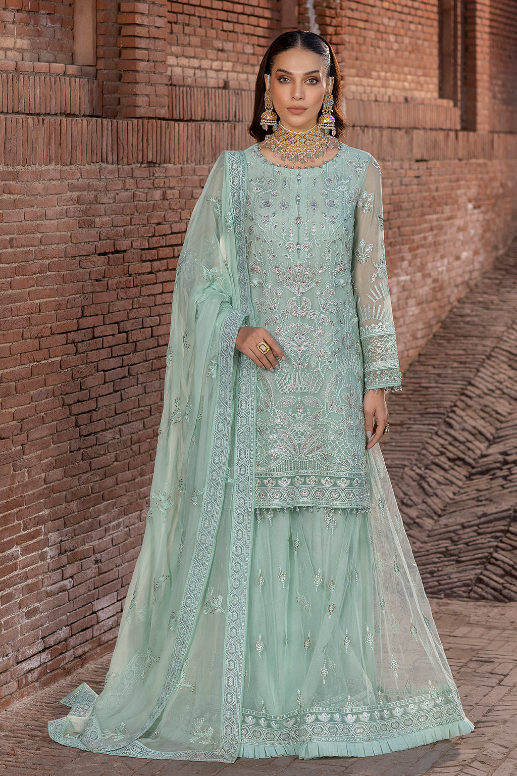 Flossie | Safeera Formals vol 13 | SNOW PEA (B) - Pakistani Clothes for women, in United Kingdom and United States