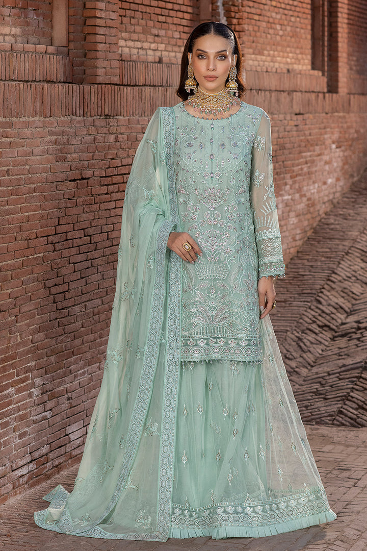 Flossie | Safeera Formals vol 13 | SNOW PEA (B) - Hoorain Designer Wear - Pakistani Designer Clothes for women, in United Kingdom, United states, CA and Australia