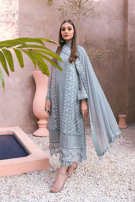 Azure | Embroidered Ensembles 3 Pcs | Frosted Fern - Hoorain Designer Wear - Pakistani Ladies Branded Stitched Clothes in United Kingdom, United states, CA and Australia