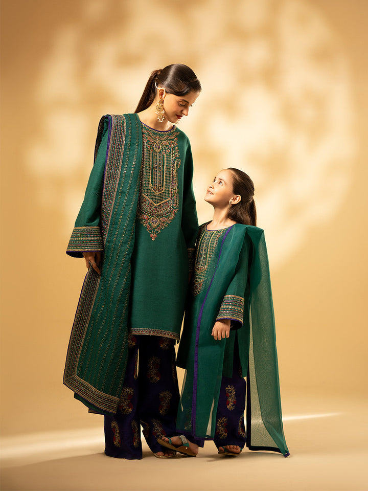 Fozia Khalid | Eid Edit 24 | Emerald Craftsmanship - Hoorain Designer Wear - Pakistani Ladies Branded Stitched Clothes in United Kingdom, United states, CA and Australia