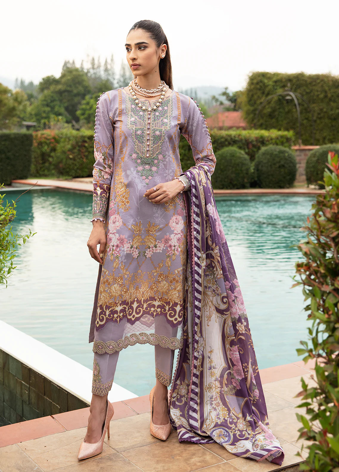 Gulaal | Springtime Ballet | LAVANDE (GL-L-24V1-05) - Pakistani Clothes for women, in United Kingdom and United States