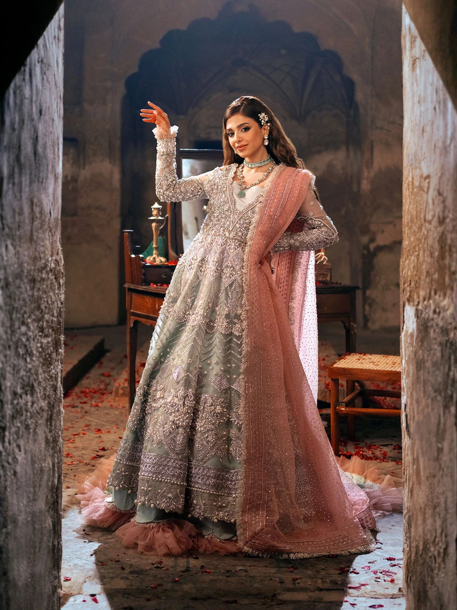 Maryam Hussain | Gulaab Wedding Formals 24 | Roshan - Pakistani Clothes for women, in United Kingdom and United States