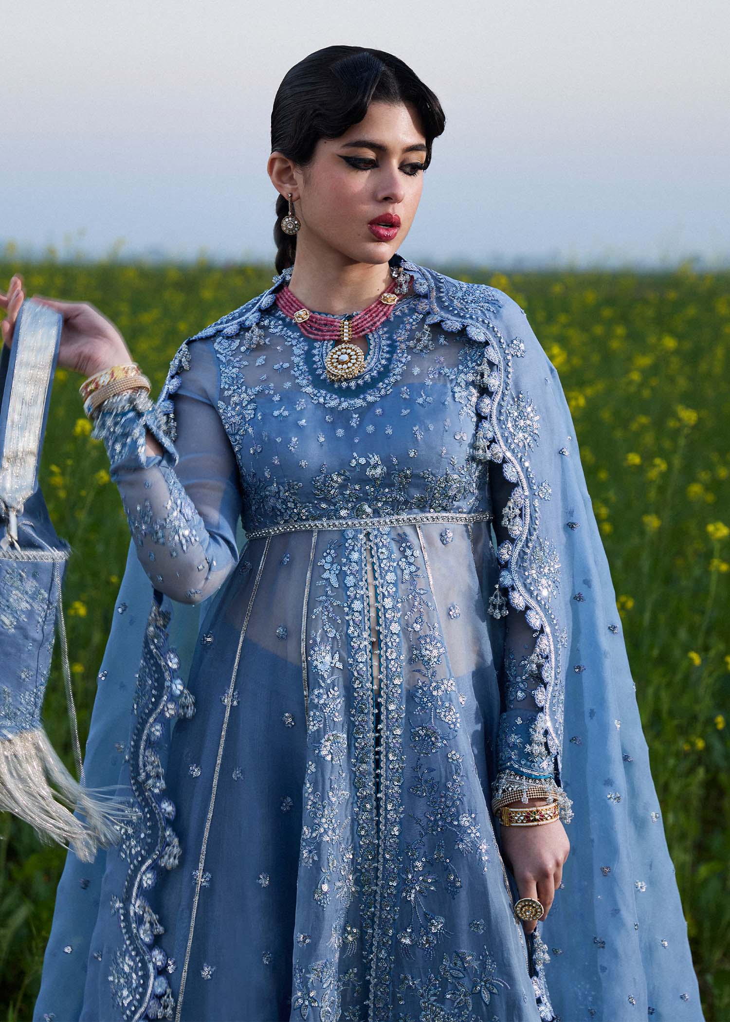 hussain rehar ice blue dress Saloni (Ice Blue) – HussainRehar