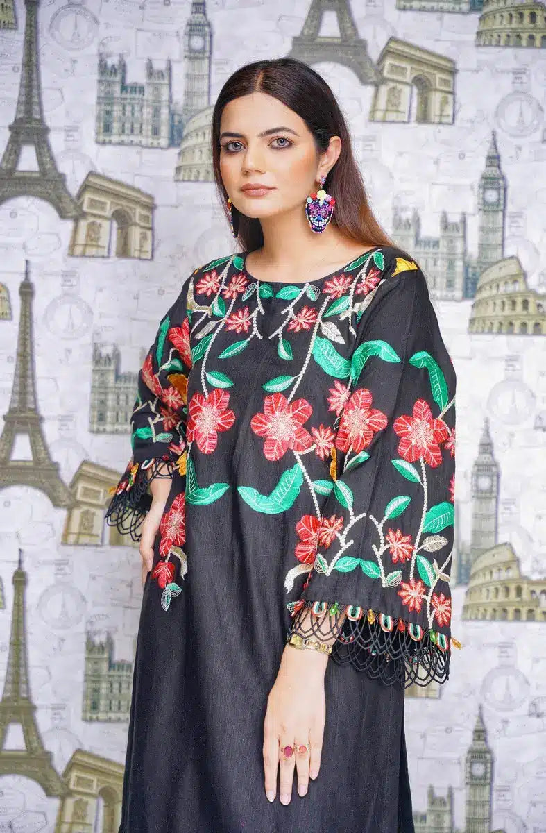 Hoorain Basics | Slub Winter 23 | HB-BLK1 - Pakistani Clothes for women, in United Kingdom and United States