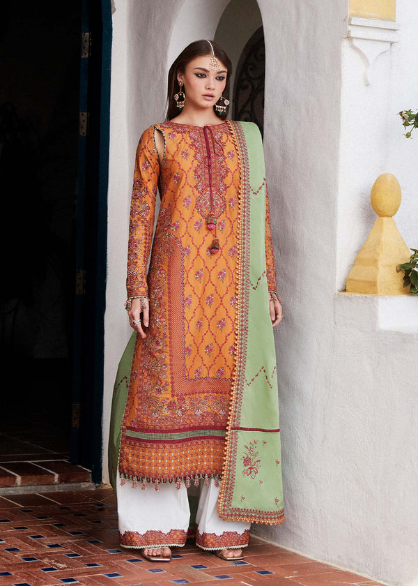 Hussain Rehar | Eid Luxury Lawn SS/24 | Amira - Hoorain Designer Wear - Pakistani Ladies Branded Stitched Clothes in United Kingdom, United states, CA and Australia