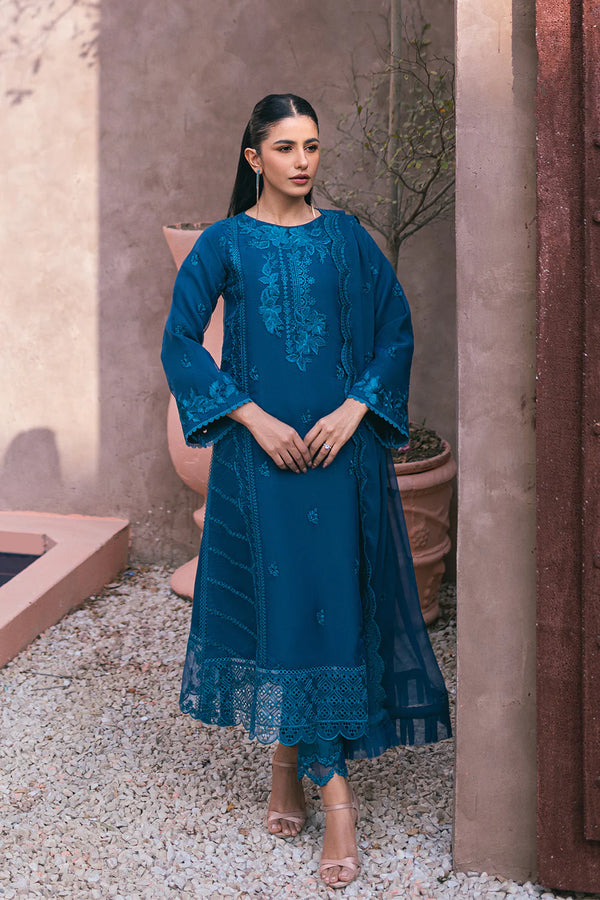 Azure | Embroidered Ensembles 3 Pcs | Hydrangea Hues - Hoorain Designer Wear - Pakistani Ladies Branded Stitched Clothes in United Kingdom, United states, CA and Australia