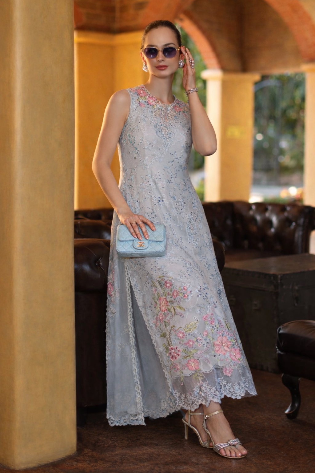 Saadia Asad | Luxuru Eid Schiffli Laserkari 26 | D10 - B - Roselle