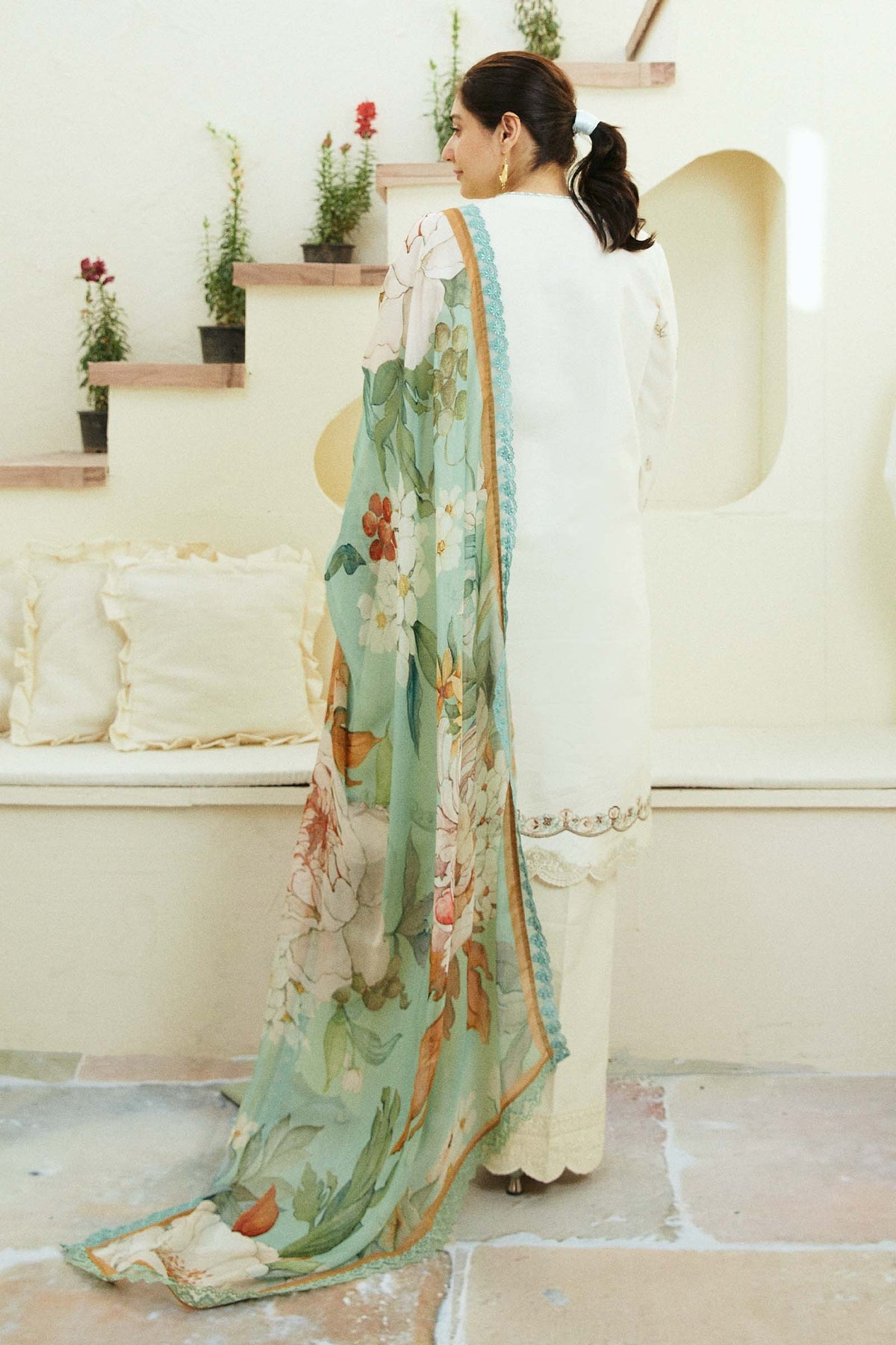 Zara Shahjahan | Coco Lawn Eid Edit 24 | IVORY-D10 - Pakistani Clothes for women, in United Kingdom and United States