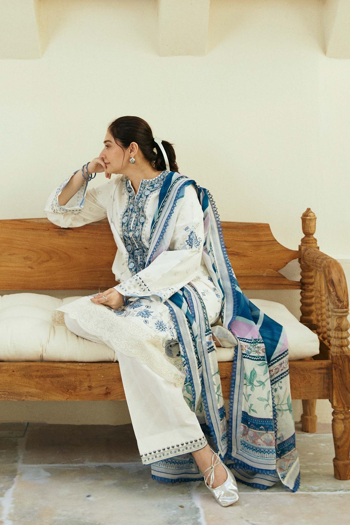 Zara Shahjahan | Coco Lawn Eid Edit 24 | IVORY-D4 - Pakistani Clothes for women, in United Kingdom and United States