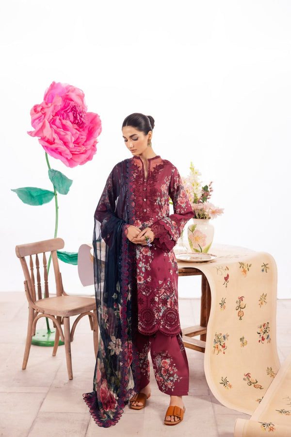 Iznik | Dahlia Embroidered Lawn | DL-11 - Hoorain Designer Wear - Pakistani Ladies Branded Stitched Clothes in United Kingdom, United states, CA and Australia