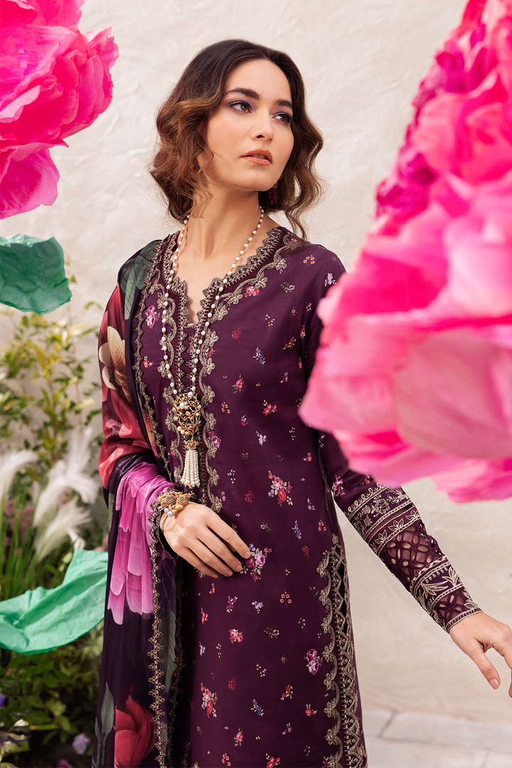 Iznik | Dahlia Embroidered Lawn | DL-06 - Hoorain Designer Wear - Pakistani Ladies Branded Stitched Clothes in United Kingdom, United states, CA and Australia