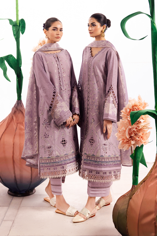 Iznik | Dahlia Embroidered Lawn | DL-04 - Hoorain Designer Wear - Pakistani Ladies Branded Stitched Clothes in United Kingdom, United states, CA and Australia