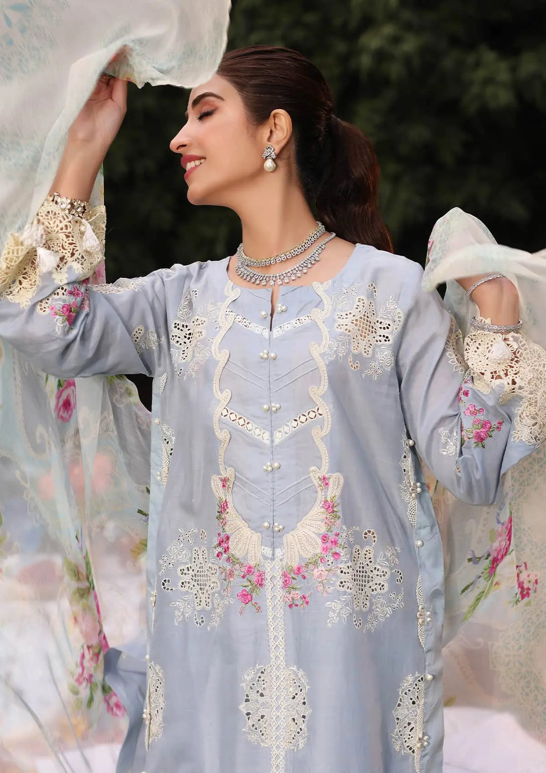 Kahf Premium | Festive Lawn 24 | KFL-08A FIRUZE - Pakistani Clothes for women, in United Kingdom and United States