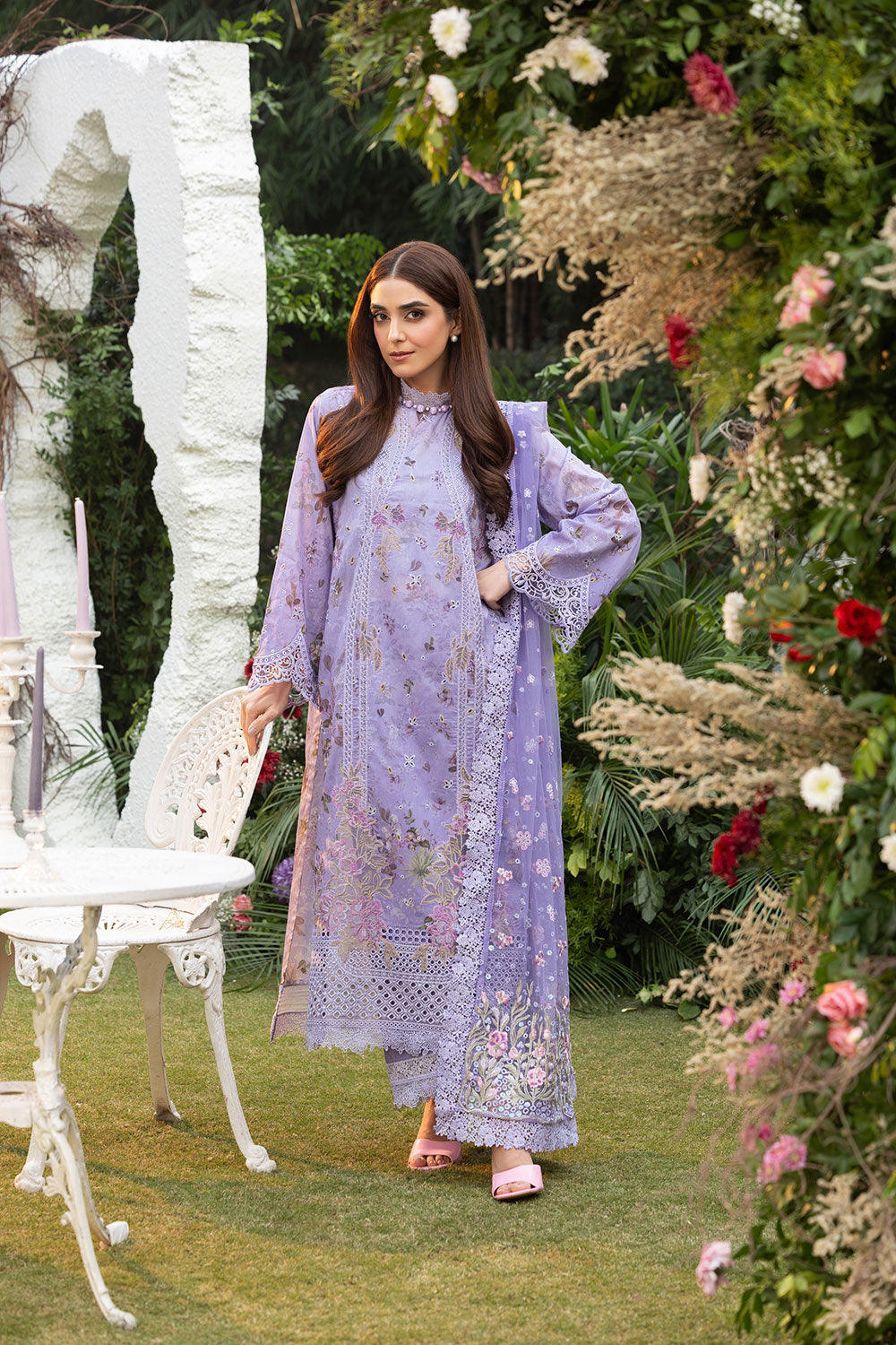 Sobia Nazir Luxury Lawn 25 | Luxury Ladies Dresses UK  Tagged "Lavender"   Hoorain Designer Wear