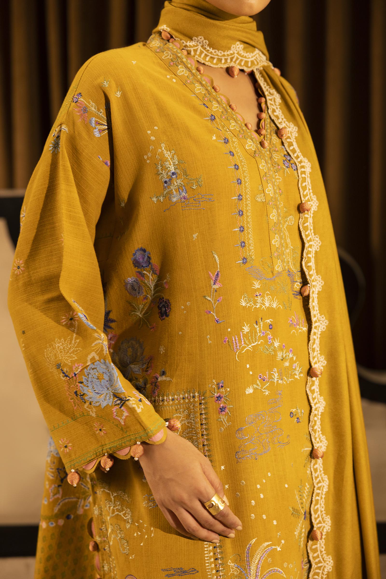 Sana Safinaz | Muzlin Winter 25 | M253-007B – Hoorain Designer Wear