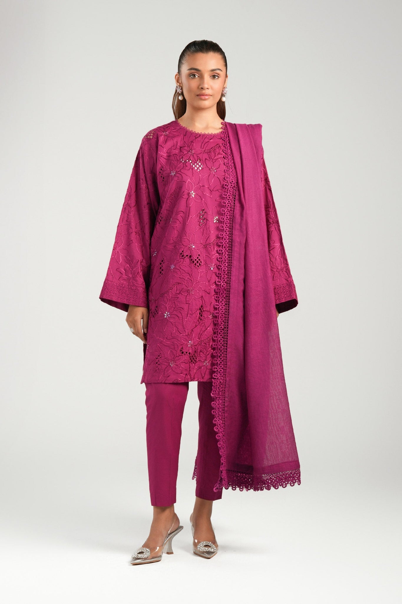 Maria B | Basics RTW | 3 Pc Embroidered Dobby Suit | MB-CS25-138