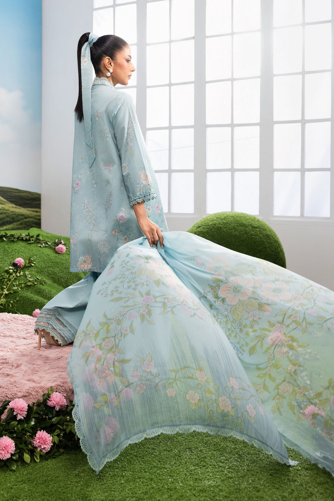 Maria B | M Basics Dreamscape Eid Lawn | MB-CUSV14-02B