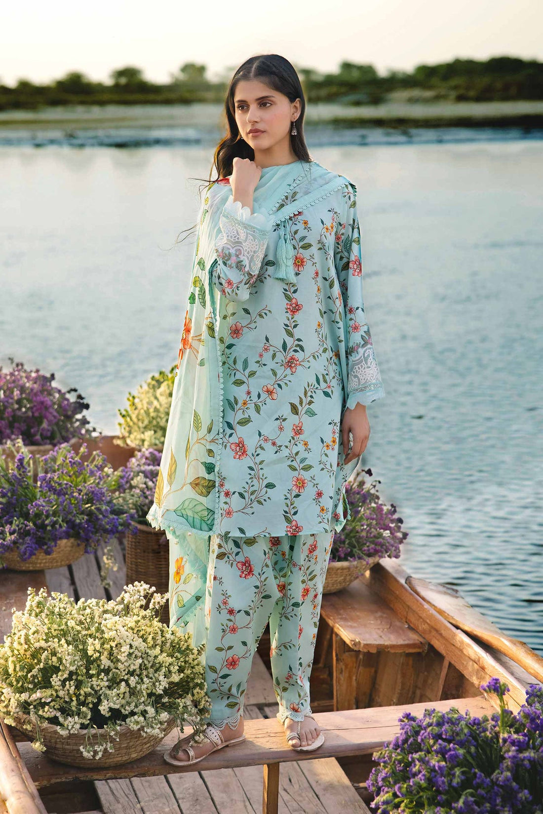 Maria b | M Basics Lawn | 406-B - Pakistani Clothes for women, in United Kingdom and United States