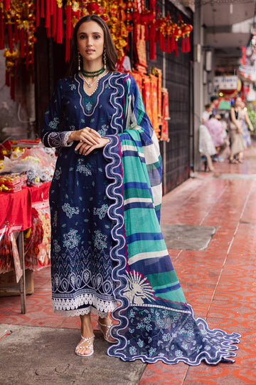 Marjjan | Carnation Lawn | MBL-17 A (NAVY BLUE)