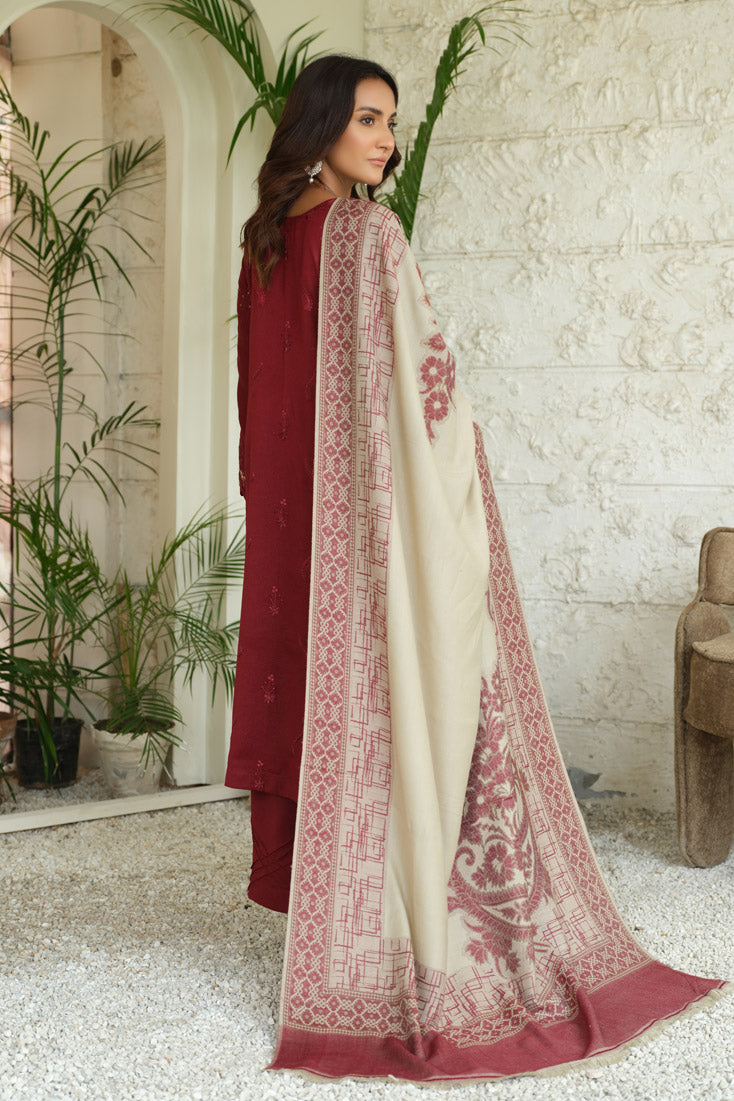 Marjjan | Aangan Embroidered Viscose |  MDS-69 (MEHROON)