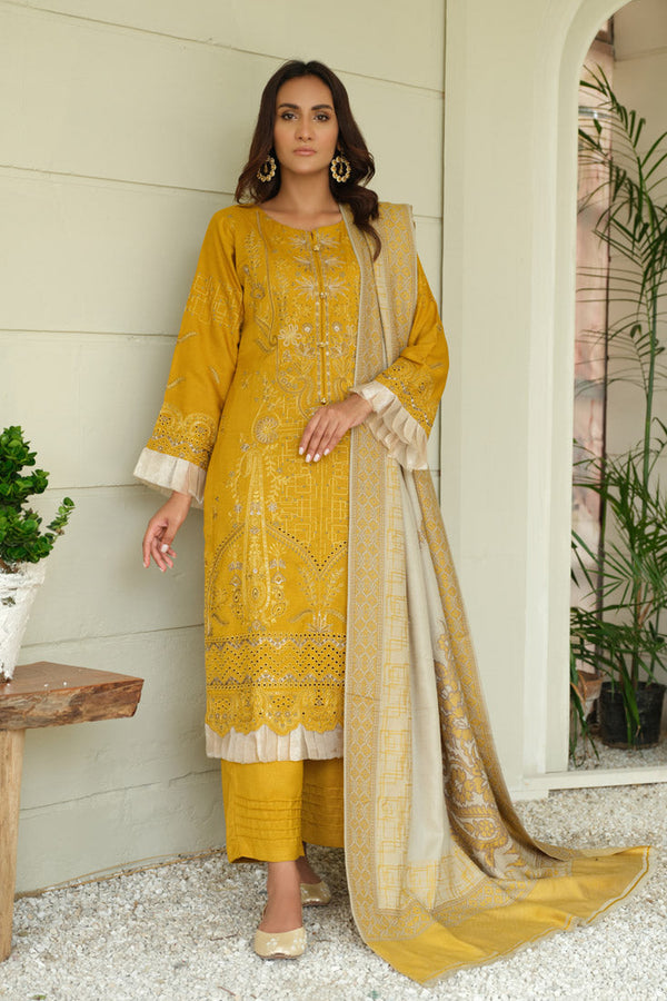 Marjjan | Aangan Embroidered Viscose |  MDS-69 (MUSTARD)