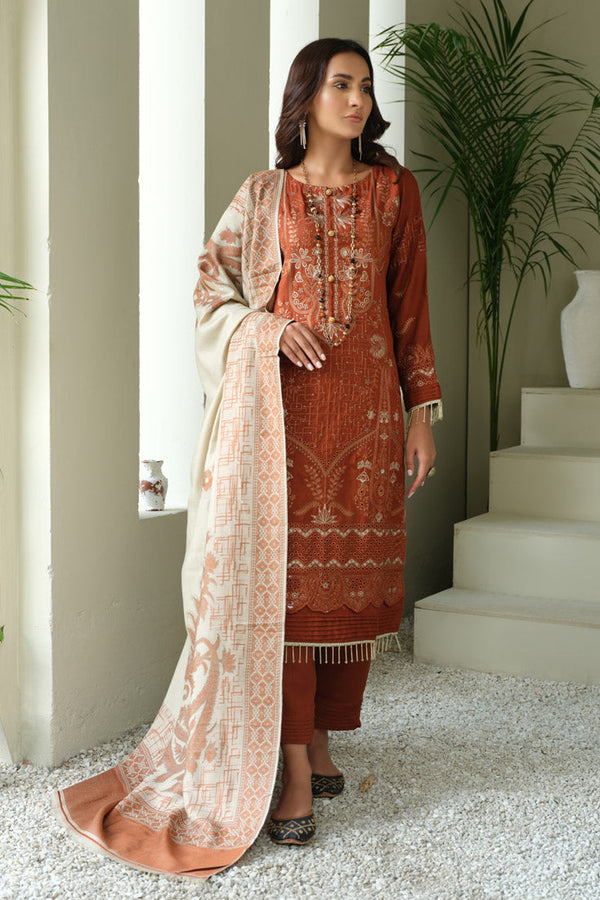 Marjjan | Aangan Embroidered Viscose |  MDS-69 (RUST)