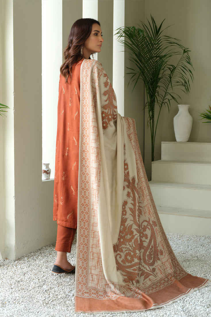 Marjjan | Aangan Embroidered Viscose |  MDS-69 (RUST)