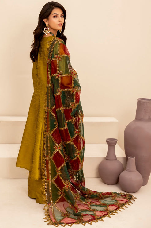 Mohagni | Ishq Aatish Formals | MGS-11 3Pcs Raw Silk