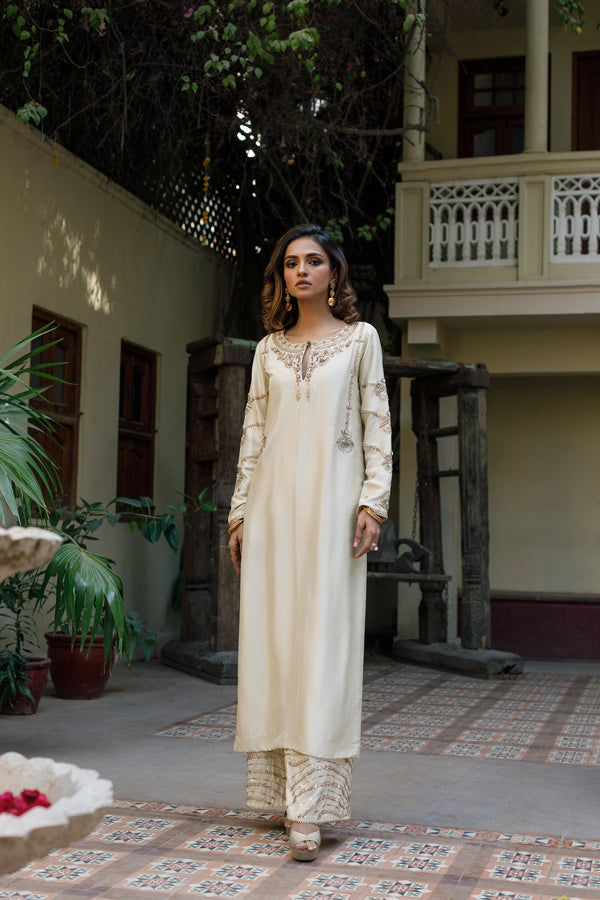 Wahajmkhan | Bahar Begum Formals | IVORY RAW BAHAR - Pakistani Clothes for women, in United Kingdom and United States