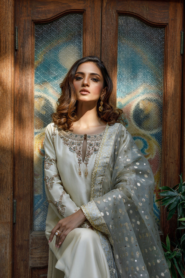 Wahajmkhan | Bahar Begum Formals | IVORY RAW BAHAR - Pakistani Clothes for women, in United Kingdom and United States