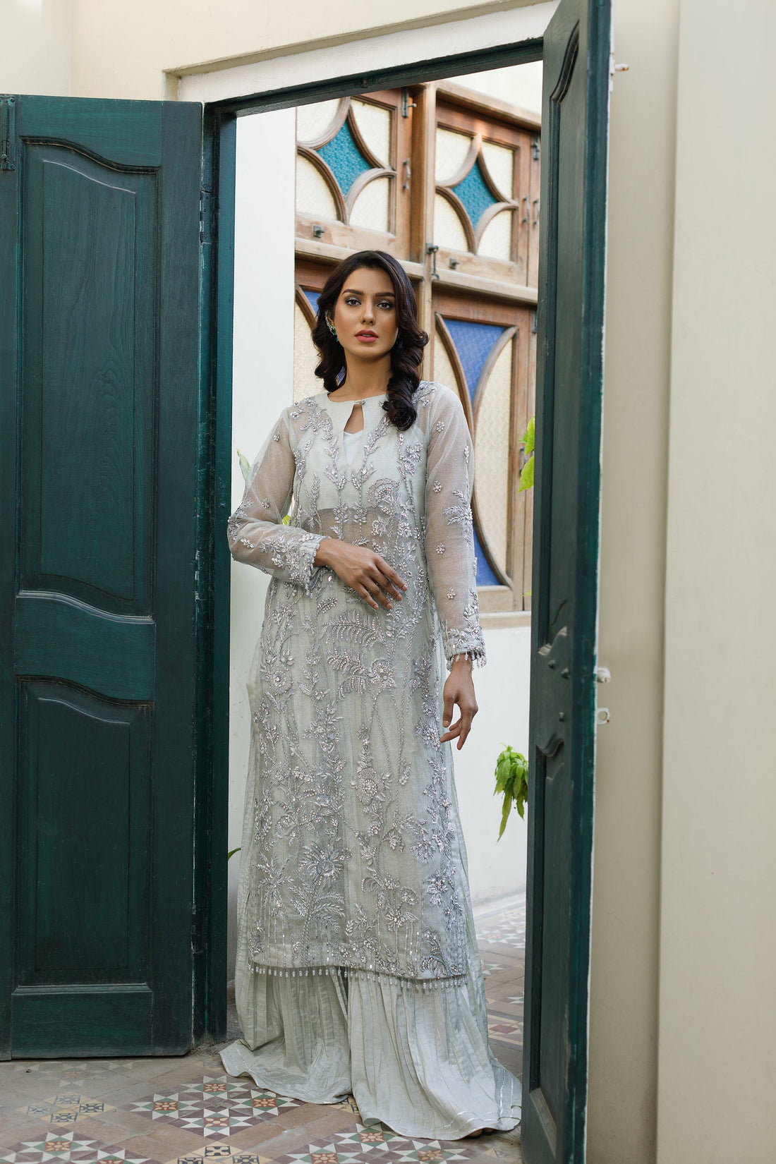 Wahajmkhan | Bahar Begum Formals | SILVER MINT BAHAR JORA - Pakistani Clothes for women, in United Kingdom and United States