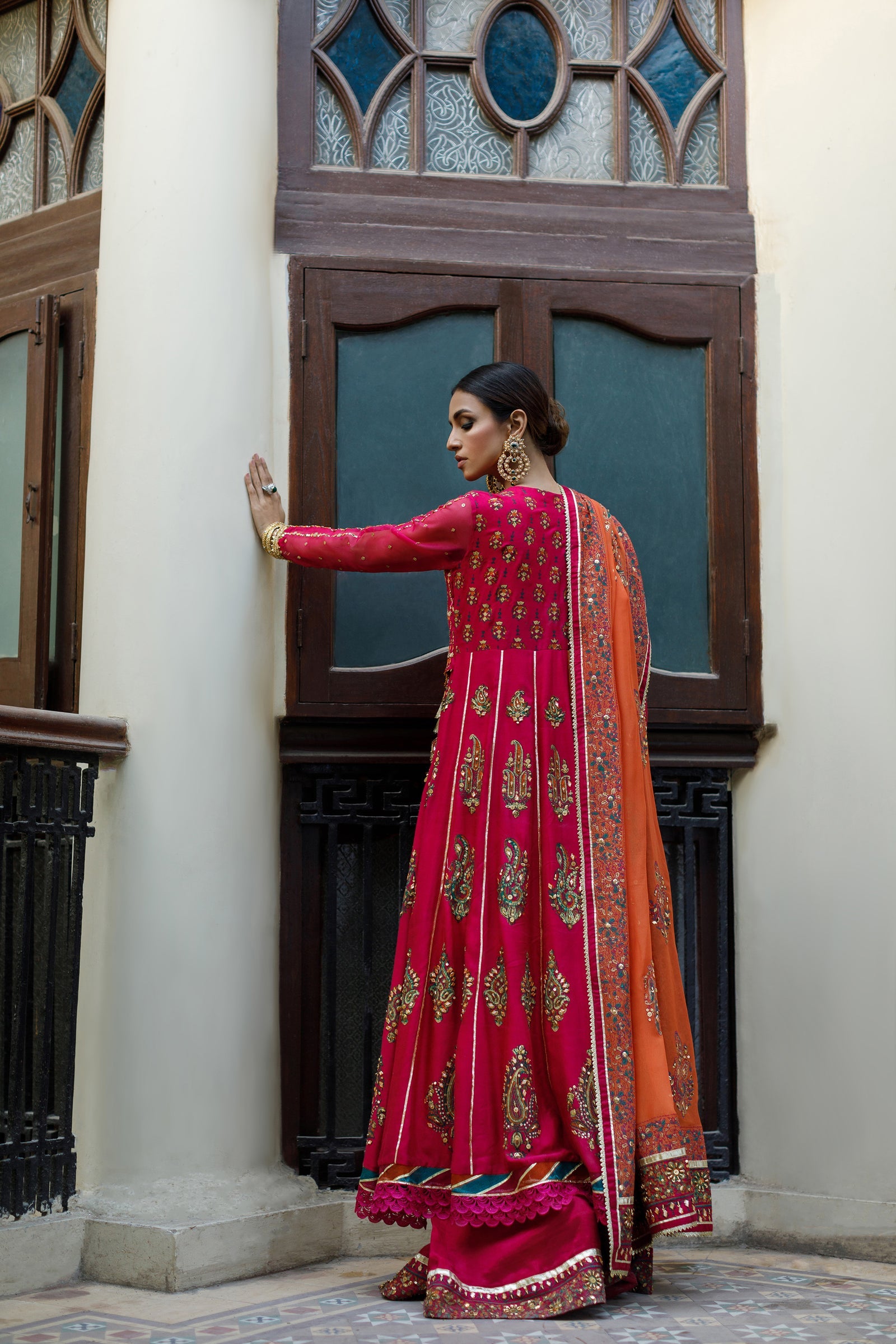 Wahajmkhan | Bahar Begum Formals | MAGENTA BLOCK ANARKALI - Pakistani Clothes for women, in United Kingdom and United States